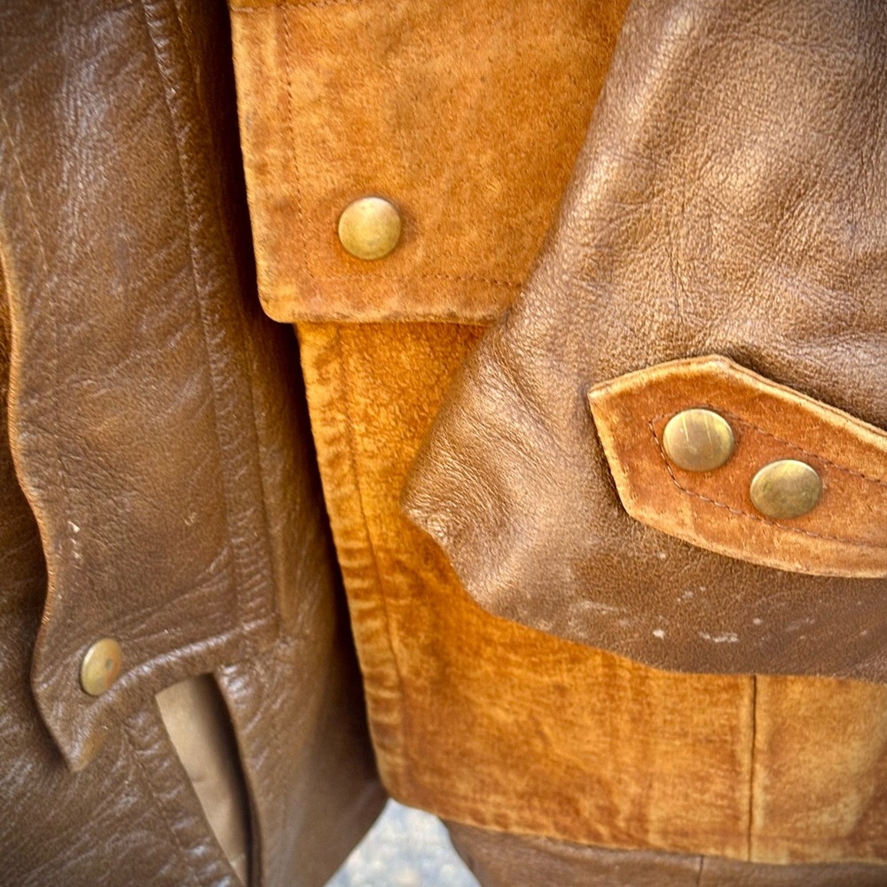 Fred Segal Vintage Men’s Brown Leather Jacket 42 - Picture 4 of 8